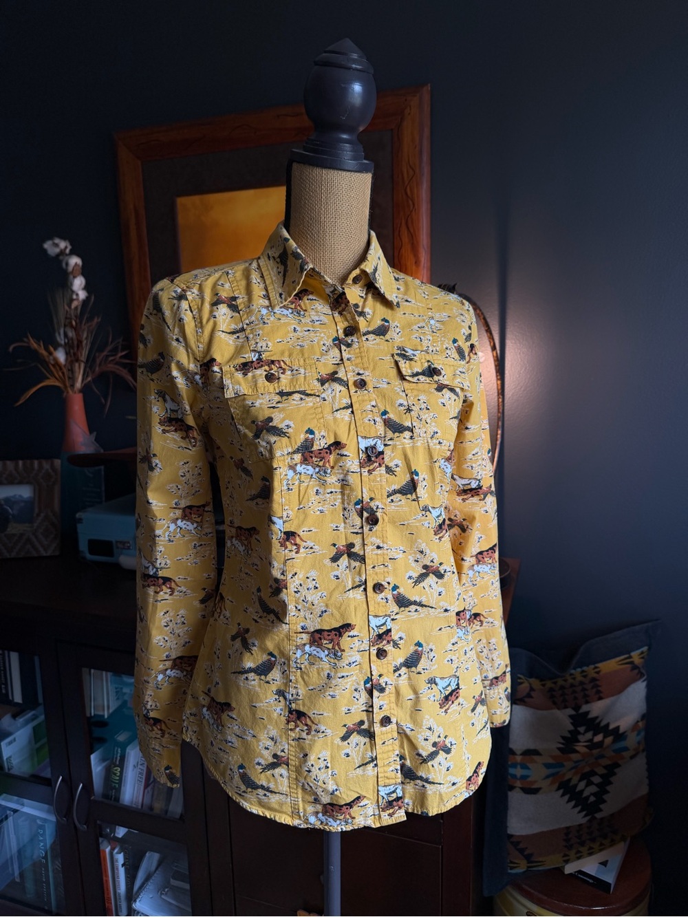 Van Heusen Yellow Floral & Bird Button-Down Shirt